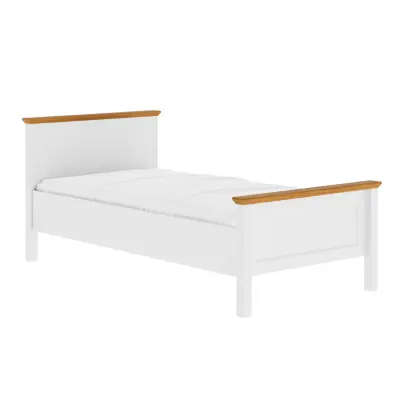 NORDIC LIVING COLLECTION Maluno säng 120x200 utan ribbotten, tillverkad av massivt trä, vitlackerad