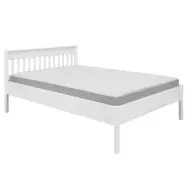 NORDIC LIVING KOLLEKTION Chilly Home sängstomme, med huvudgavel och ribbotten - vit furu (180x200)