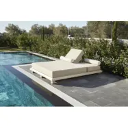 NORDVÄRK Hera utomhus dubbel solstol, m. beige kudde - beige aluminium (212x150)