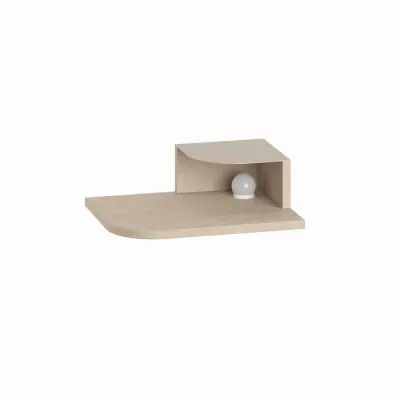 NORDVÄRK Luno vägghängt nattduksbord, med LED-belysning - krämfärgad melamin (40x30)