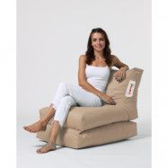 NORDVÄRK Siesta utomhus sittsäck/solstol, hopfällbar/förlängbar, rektangulär - mink polyester