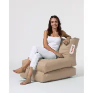 NORDVÄRK Siesta utomhus sittsäck/solstol, hopfällbar/förlängbar, rektangulär - mink polyester