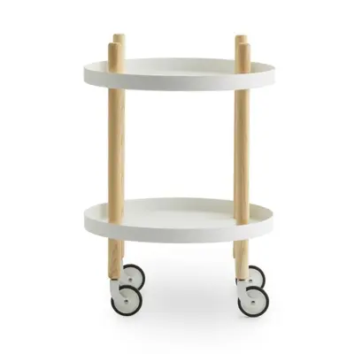 Serveringsvagn Block rund vit