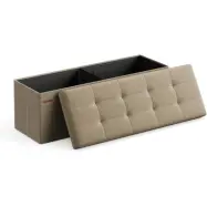SONGMICS MAZIE Collection - 104 cm hopfällbar förvaringsbänk, fotstöd för fotpall, sängbänk, förvaringsbyrå, belastning 300 kg, för vardagsrum, sovrum, hall, kamelbrun ULSF077R01