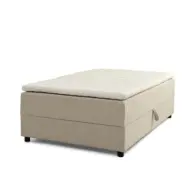 Space Dreams sängbotten, med förvaring etc. bäddmadrass - beige velour och svart trä (200x120)