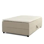 Space Dreams sängbotten, med förvaring etc. bäddmadrass - beige velour och svart trä (200x140)