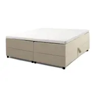 Space Dreams sängbotten, med förvaring etc. bäddmadrass - beige velour och svart trä (200x160)