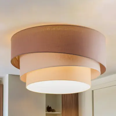 Trio Plafond Ø60 Cappuccino/Ecru/Grå Trio Max Euluna - Vardagsrum - Modern - Tyg / textil - Rund