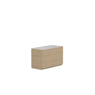 VENTURE HOME Noble låda 48x100x60 cm - Naturlig MDF / 3D-pappersglas