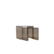 VENTURE HOME Telemark sidobord 42x42x42 cm, 36x36x39 cm - brunt glas