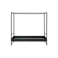 VTWONEN Stolpsäng för barn i våningssäng, med spjälbotten i metall, utan madrass - svart stål (120x200)