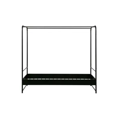 VTWONEN Våningssäng för barn, med spjälbotten i metall, utan madrass - svart stål (90x200)