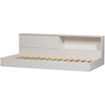 WOOOD Carter juniorsäng, med förvaring, utan ribbor - vit furu (90x200)