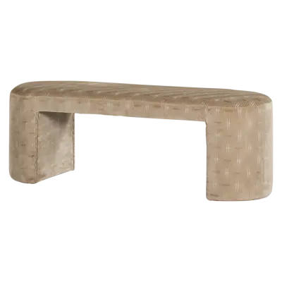 WOOOD Jacob bänk, oval - naturvävd polyesterväv (130x46))