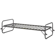 WOOOD LUCY MÖNSTERAD SÄNG METALLSVART 90X200CM