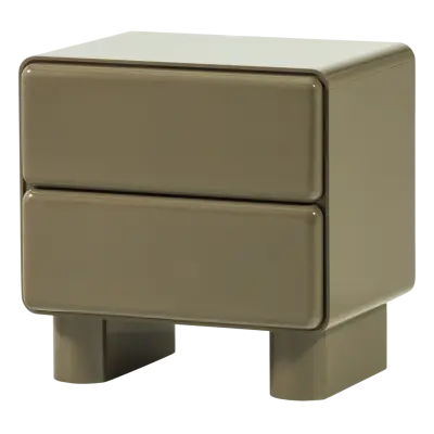 WOOOD Lustra nattduksbord, med 2 lådor - grön högblank MDF (57x43)