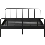 WOOOD Mees sängstomme, w. sänggavel och lamellbotten - svart stål (160X200)