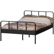WOOOD MEES queen size-säng metall svart 120x200 cm