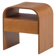 WOOOD Momo nattduksbord, med 1 fack och 1 låda - brunt poppelträ och MDF (40x34)