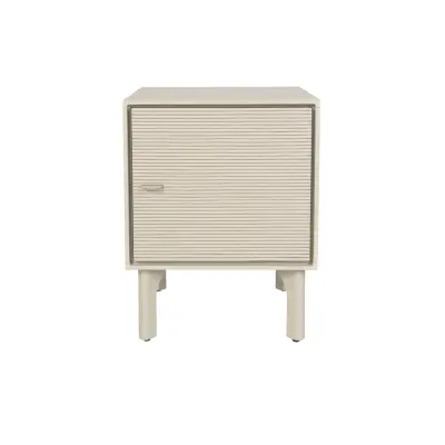 ZUIVER Morgon sängbord, w. 1 dörr och 1 hylla - grå rotting/MDF/akaciaträ (40x45)