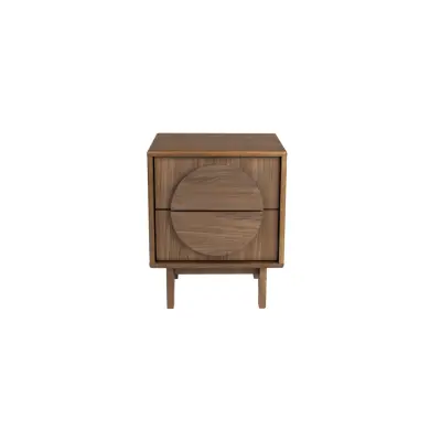 ZUIVER sidobord, w. 2 lådor - brun valnötsfinish och ask (45x40)