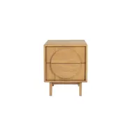 ZUIVER sidobord, w. 2 lådor - naturlig ek (45x40)