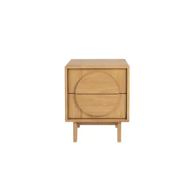 ZUIVER sidobord, w. 2 lådor - naturlig ek (45x40)