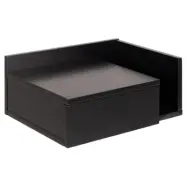 ACT NORDIC Ashlan vägghängt sängbord, m. 1 låda, vändbar - svart MDF (40x32)