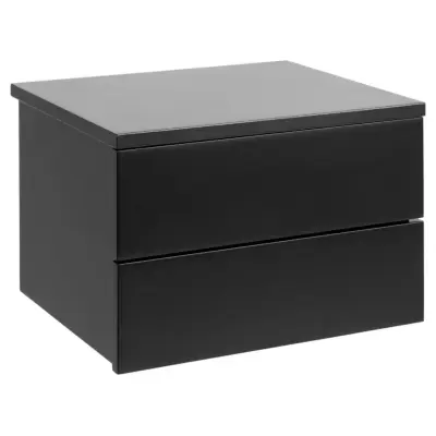 ACT NORDIC Avignon vägghängt nattduksbord, med 2 lådor - svart MDF (37x32)