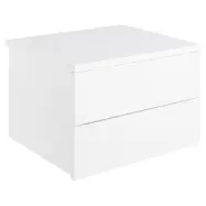 ACT NORDIC Avignon vägghängt sängbord, m. 2 lådor - vit MDF (37x32)