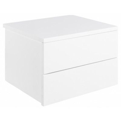 ACT NORDIC Avignon vägghängt sängbord, m. 2 lådor - vit MDF (37x32)