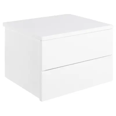 ACT NORDIC Avignon vägghängt sängbord, m. 2 lådor - vit MDF (37x32)
