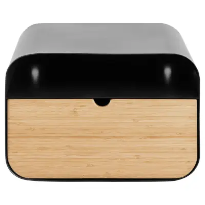 ACT NORDIC Joliet vägghängt nattduksbord, med 1 fack och 1 låda - bambu och svart stål (35x25)