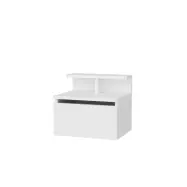 FUNZI LIVING Alice vägghängt sängbord, m. förvaring - vit melamin (39,8x31,9)