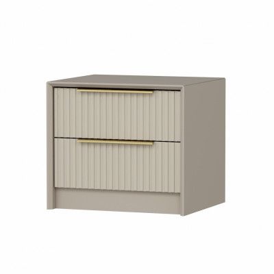 FUNZI LIVING Kale Luxe sängbord, m. 2 lådor - stenmelamin (53x45)