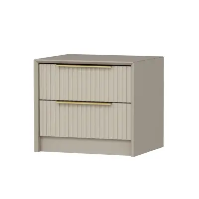 FUNZI LIVING Kale Luxe sängbord, m. 2 lådor - stenmelamin (53x45)