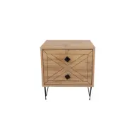 FUNZI LIVING Luna sängbord, m. 2 lådor - furmelamin och metall (50x40)