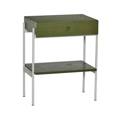 Hübsch - Noir Sängbord Grön/Off-White