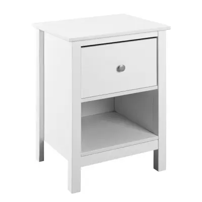 NORDIC LIVING COLLECTION Chilly Home sängbord, med 1öppet fack och 1 låda - vit furu (47x40)