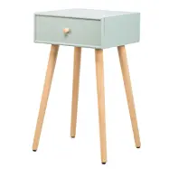 NORDLYS Narita sängbord, w. 1 låda - mintgrönt trä och bok natur (40x36)