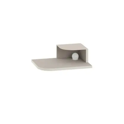 NORDVÄRK Luno vägghängt nattduksbord, med LED-lampa - sandstensfärgad melamin (40x30)