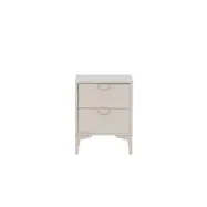 VENTURE DESIGN Piring sängbord, m. 2 lådor - beige stål (45x40)
