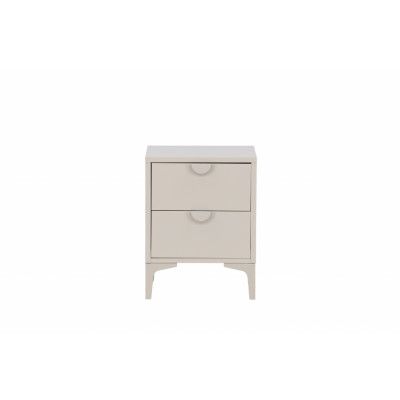 VENTURE DESIGN Piring sängbord, m. 2 lådor - beige stål (45x40)