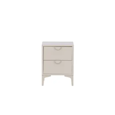 VENTURE DESIGN Piring sängbord, m. 2 lådor - beige stål (45x40)
