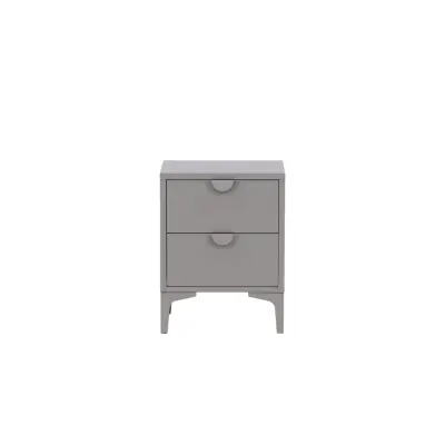 VENTURE DESIGN Piring sängbord, m. 2 lådor - ljusgrått stål (45x40)