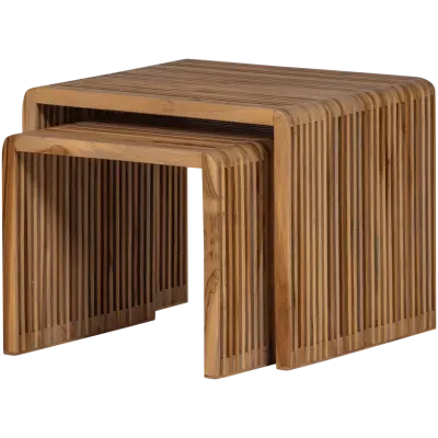 WOOOD Jasmijn sätesbord - naturligåtervunnen teak (set om 2)