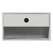 WOOOD Nancy vägghängt sängbord, m. 1 låda och 1 fack - dimmrå MDF (34x30)