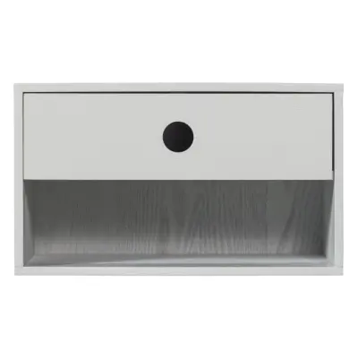 WOOOD Nancy vägghängt sängbord, m. 1 låda och 1 fack - dimmrå MDF (34x30)