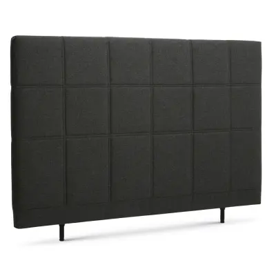 Fyrkantig sänggavel, höjdjusterbar - antracitgrå polyesterväv (L:180)