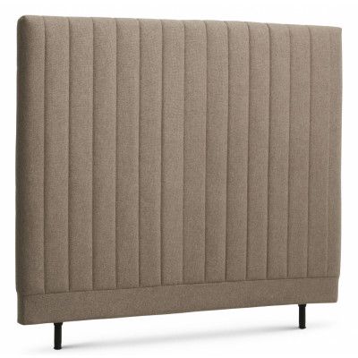 Randig sänggavel, höjdjusterbar - antilop beige polyestertyg (L:140)